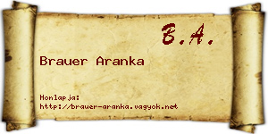 Brauer Aranka névjegykártya